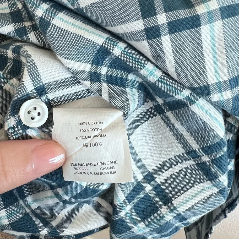 J. Crew Men’s Long‎ Sleeve Madras Oxford Shirt